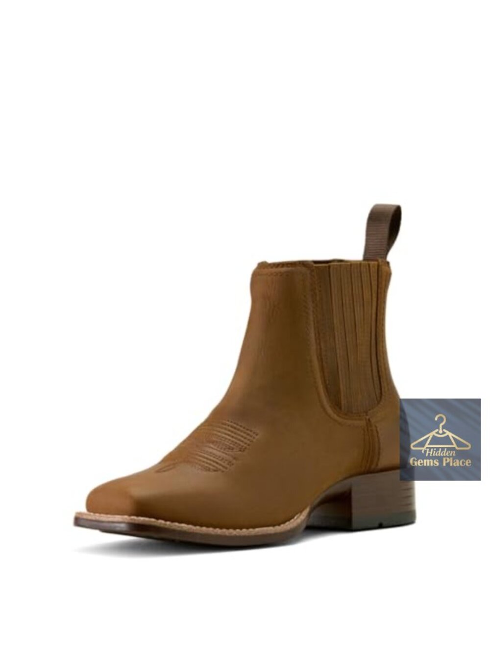 ARIAT Chelsea Western Ankle Boot Faux Leather Pull-On Square Toe
